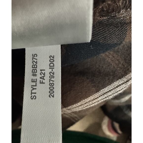 J.Crew XXL Brown Plaid Peasant Top Bishop Sleeve Soft Grunge Boho Prairie Chic - Picture 8 of 8